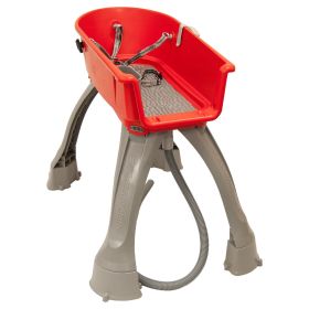 Booster Bath Elevated Dog Bath and Grooming Center Medium Teal 33" x 16.75" x 10" (Color: Red, size: medium)